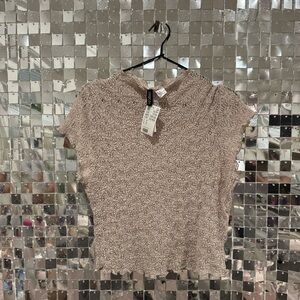 H&M Cream Lace Short Sleeve Top – Size M (New with Tags)